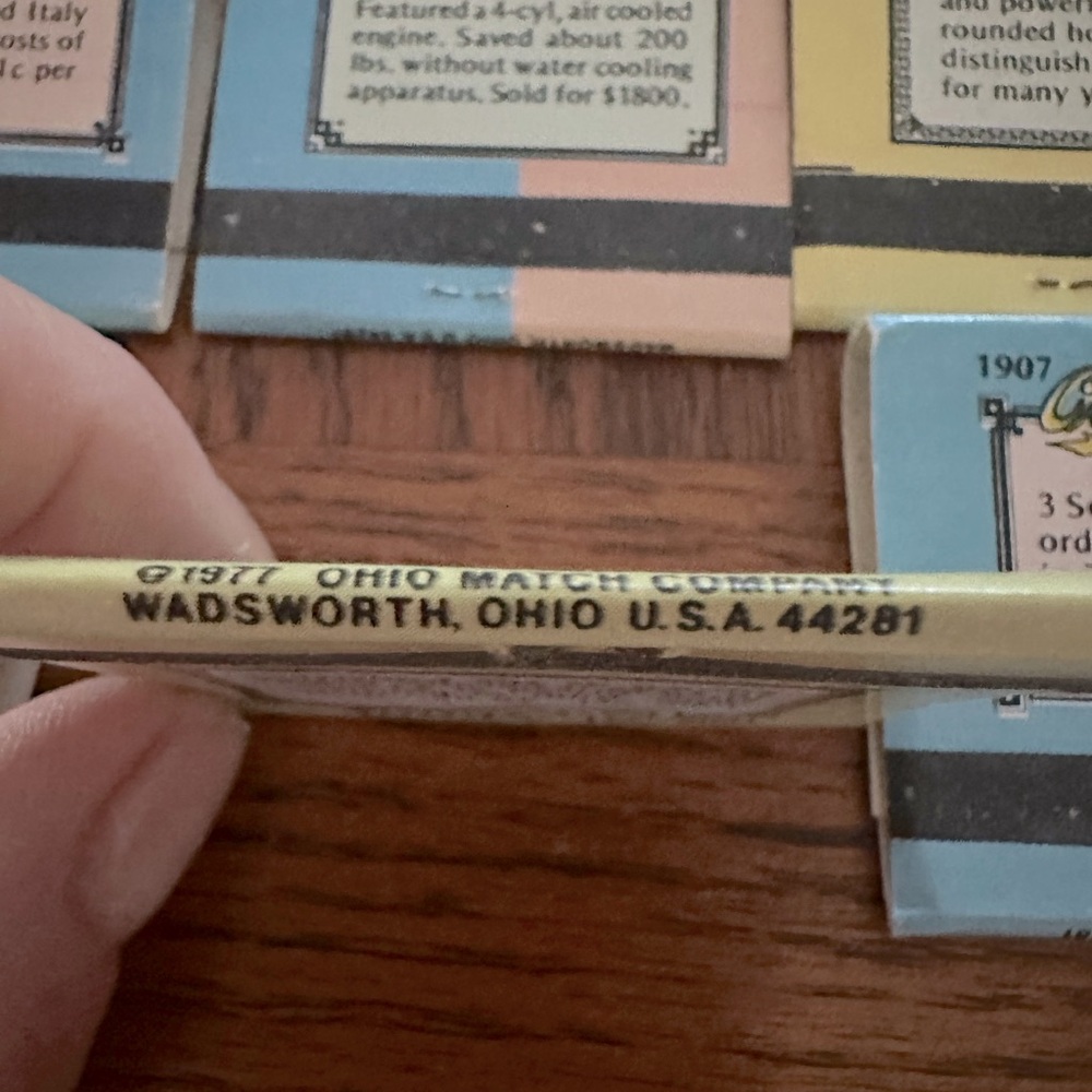 MATCHBOOKS Old Cars 11 vintage collectible match books 1977 unstruck souvenirs - Picture 3 of 3